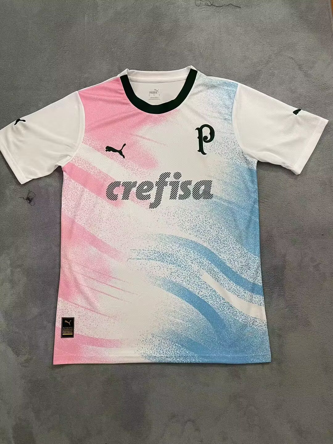 AAA Quality Palmeiras 23/24 White/Pink/Blue Training Jersey